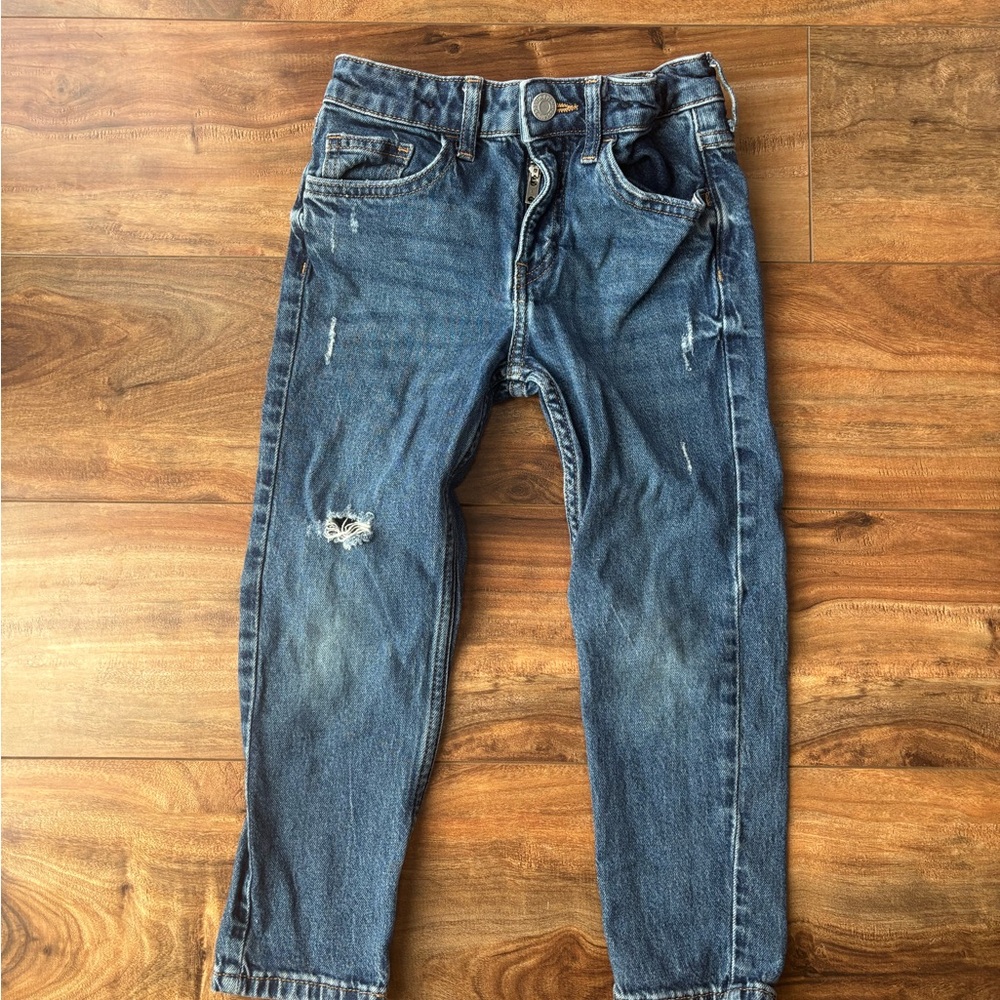 H&M Blue Skinny Jeans Distressed Style